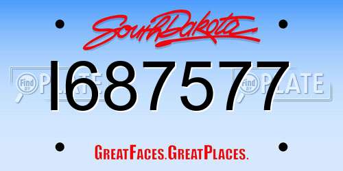 I687577 South Dakota License Plate