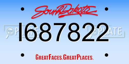 I687822 South Dakota License Plate