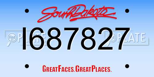 I687827 South Dakota License Plate