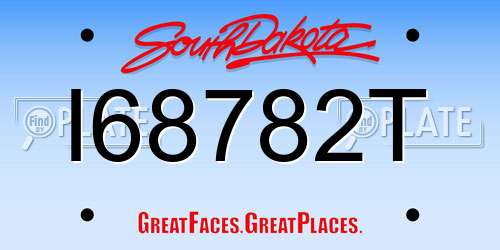 I68782T South Dakota License Plate