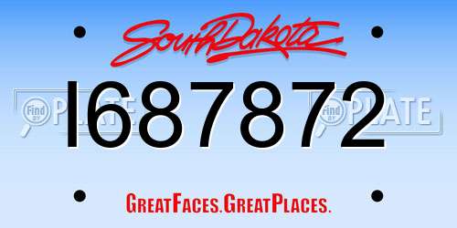 I687872 South Dakota License Plate