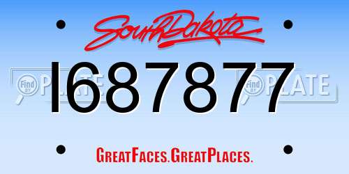 I687877 South Dakota License Plate