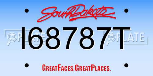 I68787T South Dakota License Plate