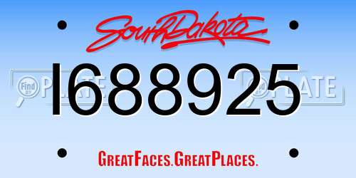 I688925 South Dakota License Plate