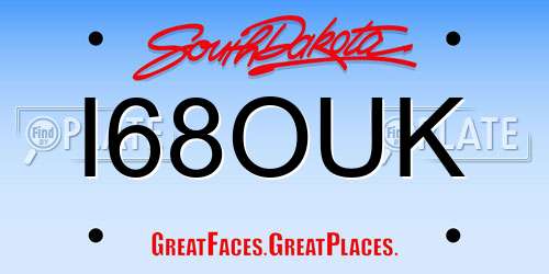 I68OUK South Dakota License Plate
