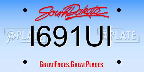 I691UI South Dakota License Plate