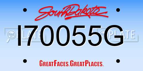 I70055G South Dakota License Plate