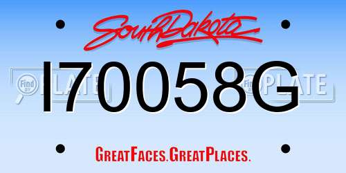 I70058G South Dakota License Plate
