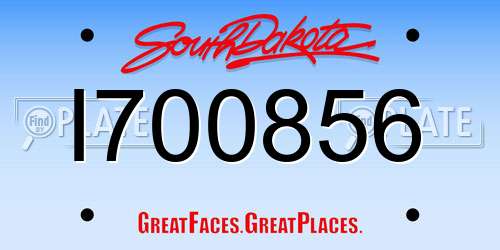 I700856 South Dakota License Plate