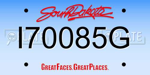 I70085G South Dakota License Plate