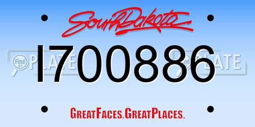 I700886 South Dakota License Plate