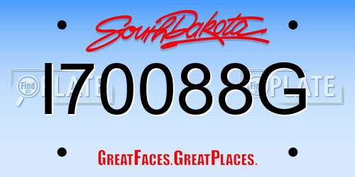 I70088G South Dakota License Plate