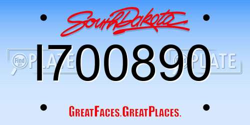 I700890 South Dakota License Plate