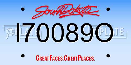 I70089O South Dakota License Plate