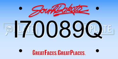 I70089Q South Dakota License Plate