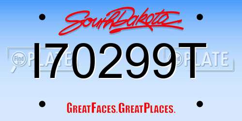 I70299T South Dakota License Plate