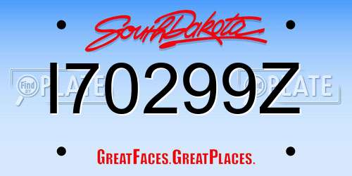 I70299Z South Dakota License Plate