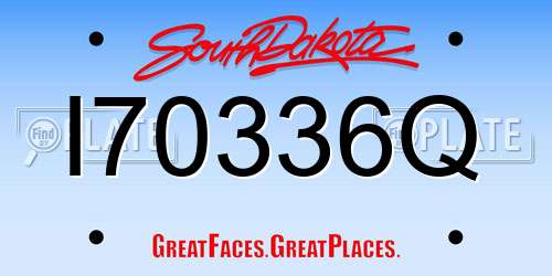 I70336Q South Dakota License Plate