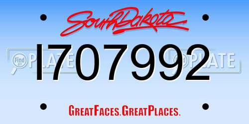 I707992 South Dakota License Plate