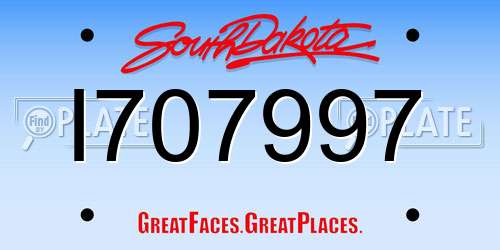 I707997 South Dakota License Plate