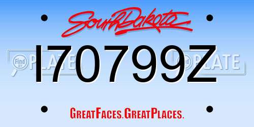 I70799Z South Dakota License Plate