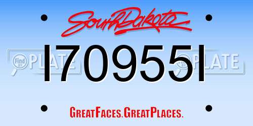 I70955I South Dakota License Plate