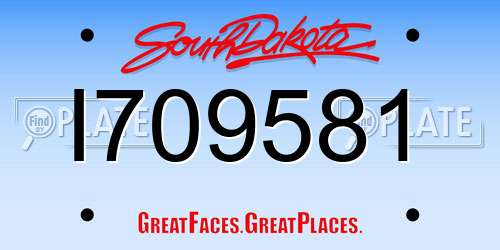 I709581 South Dakota License Plate