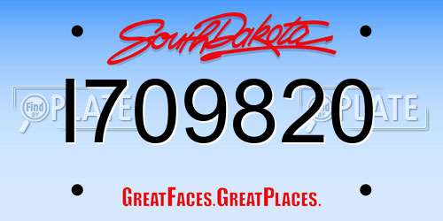 I709820 South Dakota License Plate