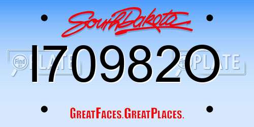 I70982O South Dakota License Plate