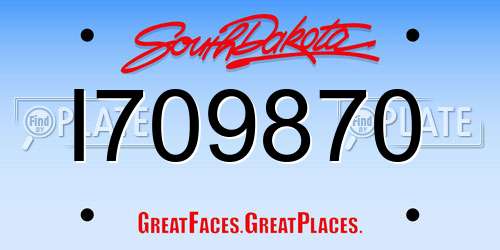 I709870 South Dakota License Plate