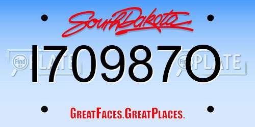 I70987O South Dakota License Plate