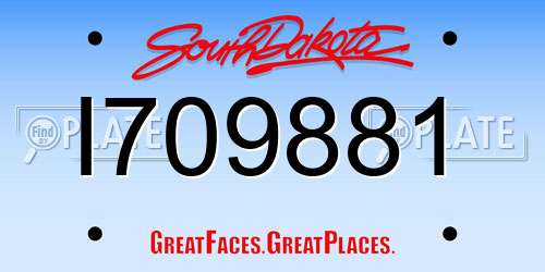 I709881 South Dakota License Plate
