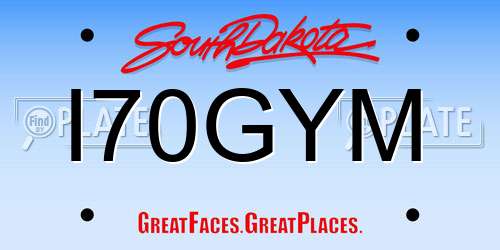 I70GYM South Dakota License Plate