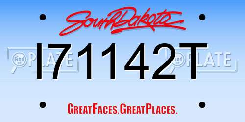 I71142T South Dakota License Plate