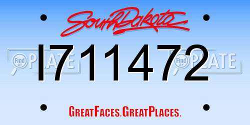 I711472 South Dakota License Plate