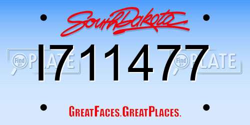 I711477 South Dakota License Plate