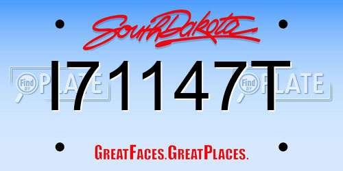 I71147T South Dakota License Plate