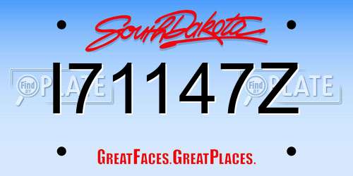 I71147Z South Dakota License Plate