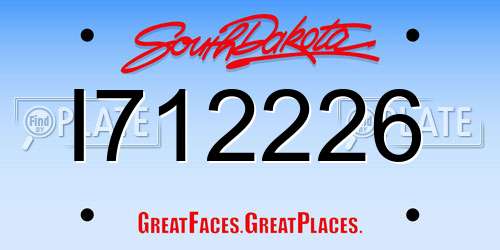 I712226 South Dakota License Plate