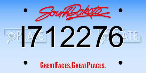 I712276 South Dakota License Plate