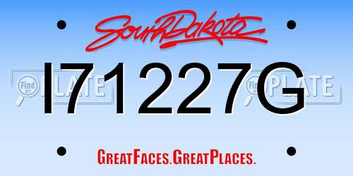 I71227G South Dakota License Plate