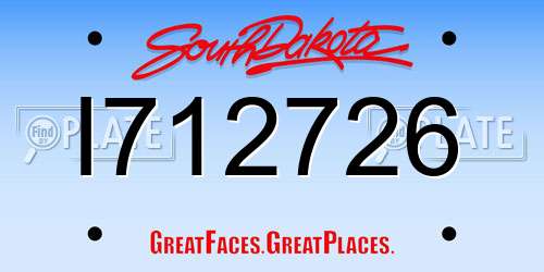 I712726 South Dakota License Plate