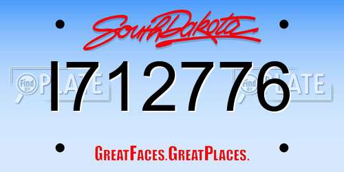 I712776 South Dakota License Plate