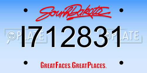 I712831 South Dakota License Plate