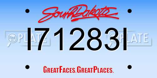 I71283I South Dakota License Plate