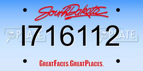 I716112 South Dakota License Plate