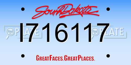 I716117 South Dakota License Plate