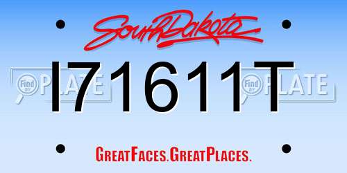 I71611T South Dakota License Plate