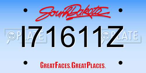 I71611Z South Dakota License Plate