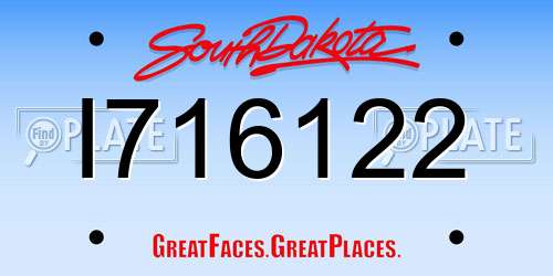 I716122 South Dakota License Plate